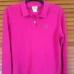 Lacoste Women's Pink Polo Shirt size 44 EUC